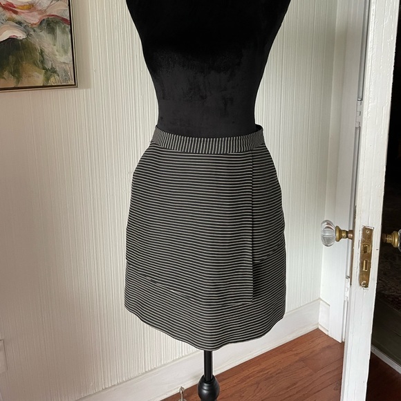 3.1 Phillip Lim Dresses & Skirts - Silk and cotton Phillip Lim faux wrap style skirt size 2 black and tan stripe